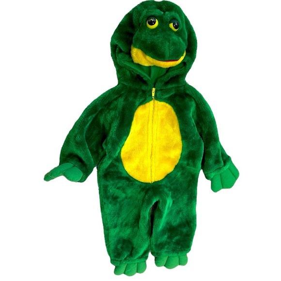 crisha playful plush Other - Vintage Frog Toddler Halloween Costume Chrisha Playful Plush Sz 2-4T Head Hood